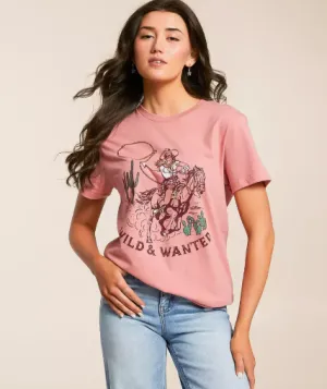 10054036 Ariat Women's Western Pulp Tee Dusty Rose