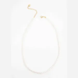 14K Gold over Stainless Steel Faux Pearl Strand Necklace
