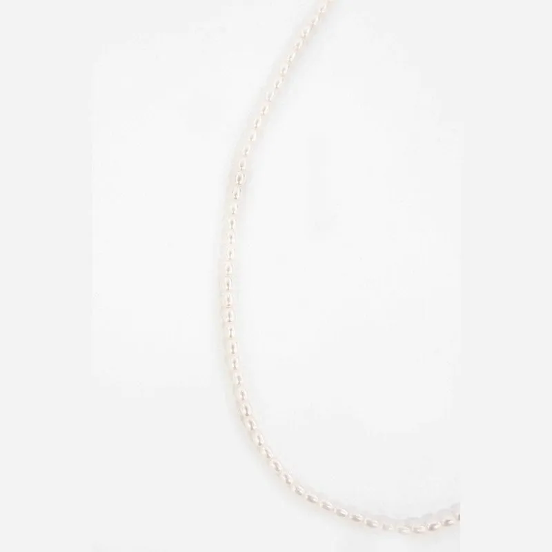 14K Gold over Stainless Steel Faux Pearl Strand Necklace