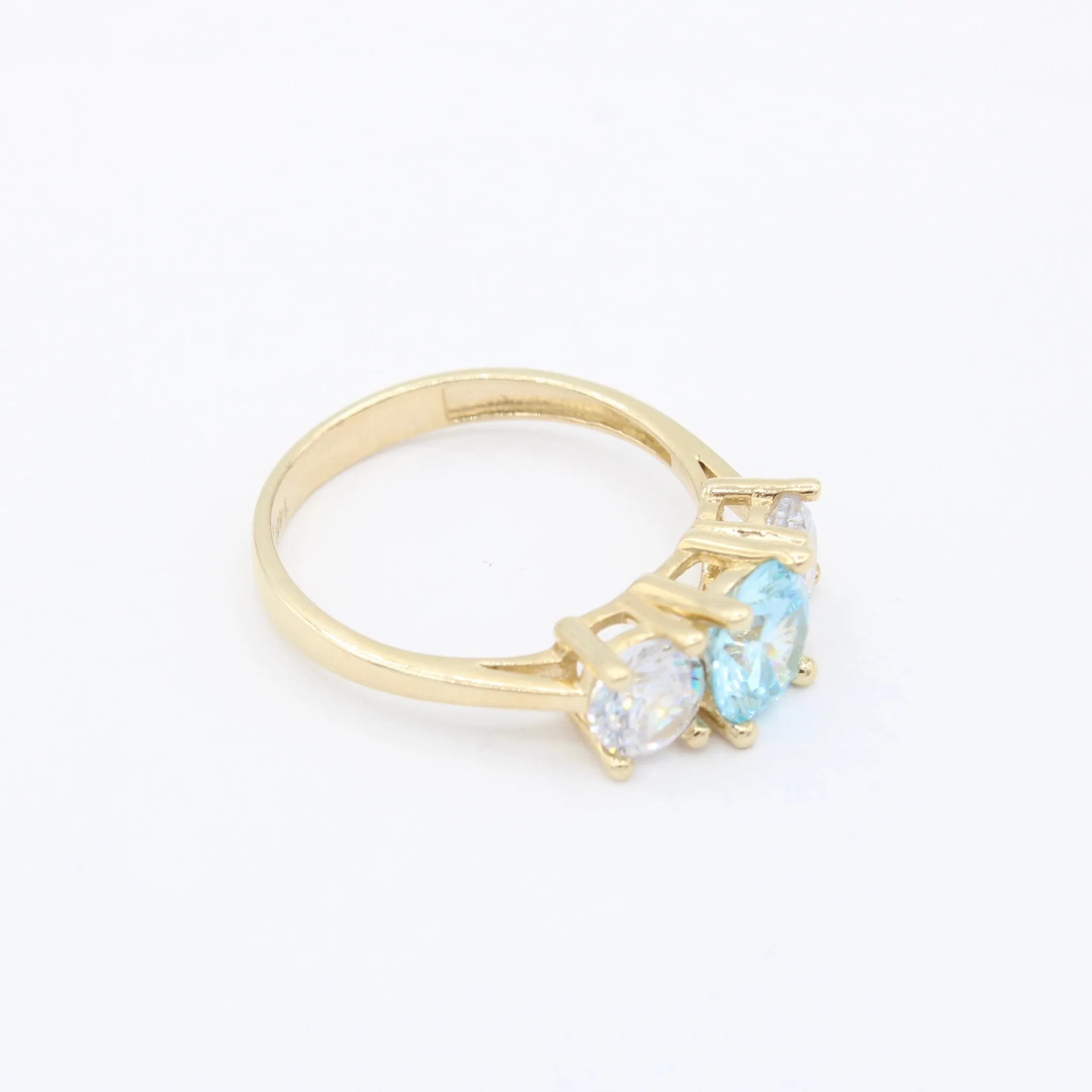 14K Women's CZ Light Blue Stone Ring JTJ™