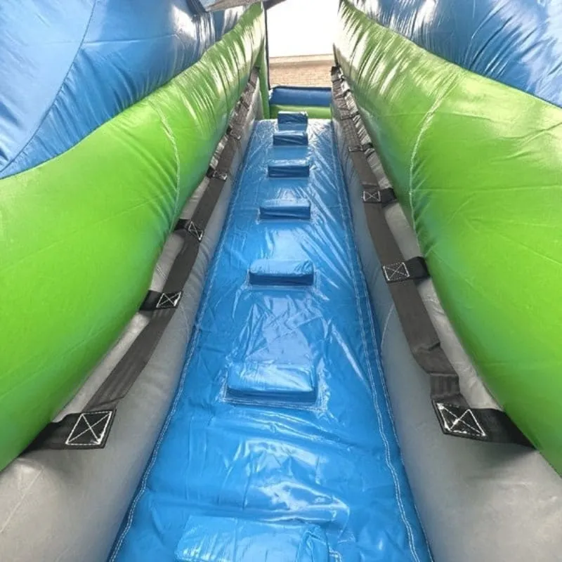 15'H Blue Water Slide Dura-Lite Wet n Dry in Green and Blue