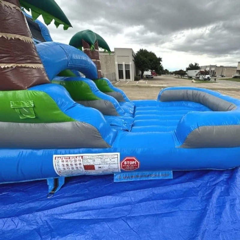 15'H Blue Water Slide Dura-Lite Wet n Dry in Green and Blue