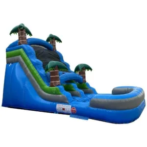 15'H Blue Water Slide Dura-Lite Wet n Dry in Green and Blue