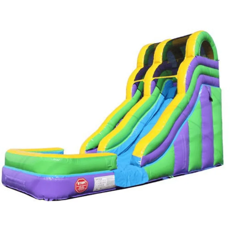 18'H Double Dip Water Slide Wet n Dry (Green)