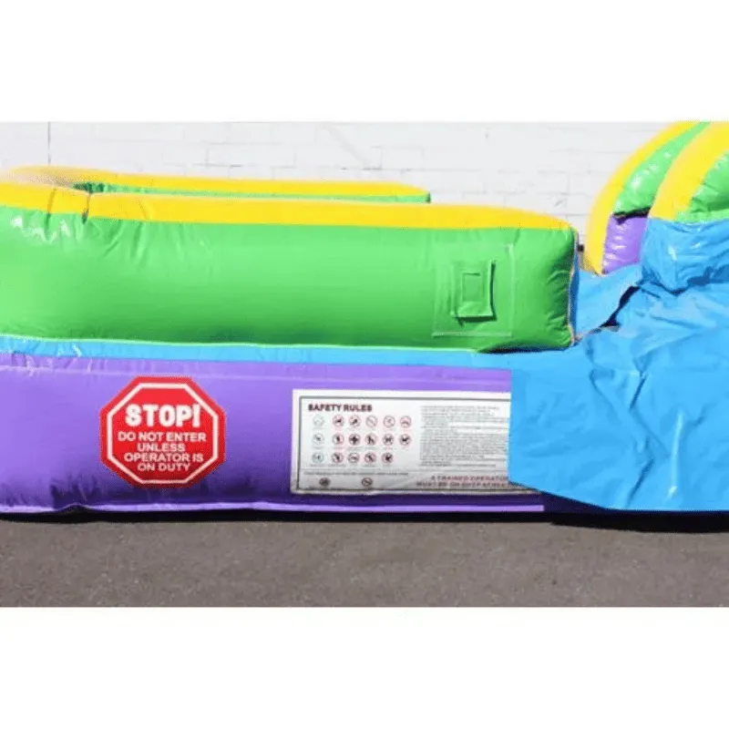 18'H Double Dip Water Slide Wet n Dry (Green)