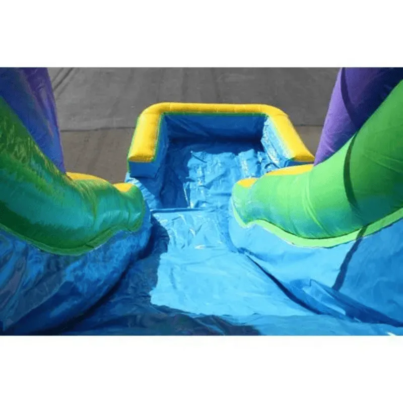 18'H Double Dip Water Slide Wet n Dry (Green)