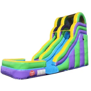 18'H Double Dip Water Slide Wet n Dry (Green)