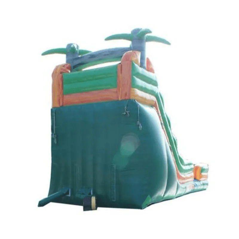 19'H Palm Tree Slide Wet n Dry in Green and Yellow