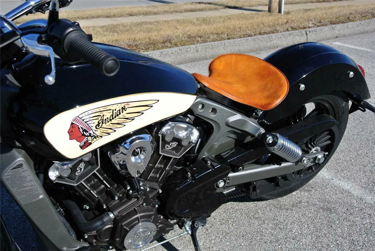 2015-2024 Indian Scout & Bobber Spring Seat Mounting Kit Blk 15x14" Tractor Pad bc