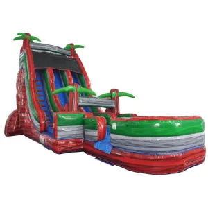 22'H 2-Lane Fire Water Slide Wet n Dry
