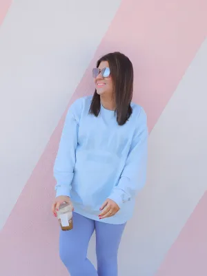 30A Mama Varsity Sweatshirt Light Blue