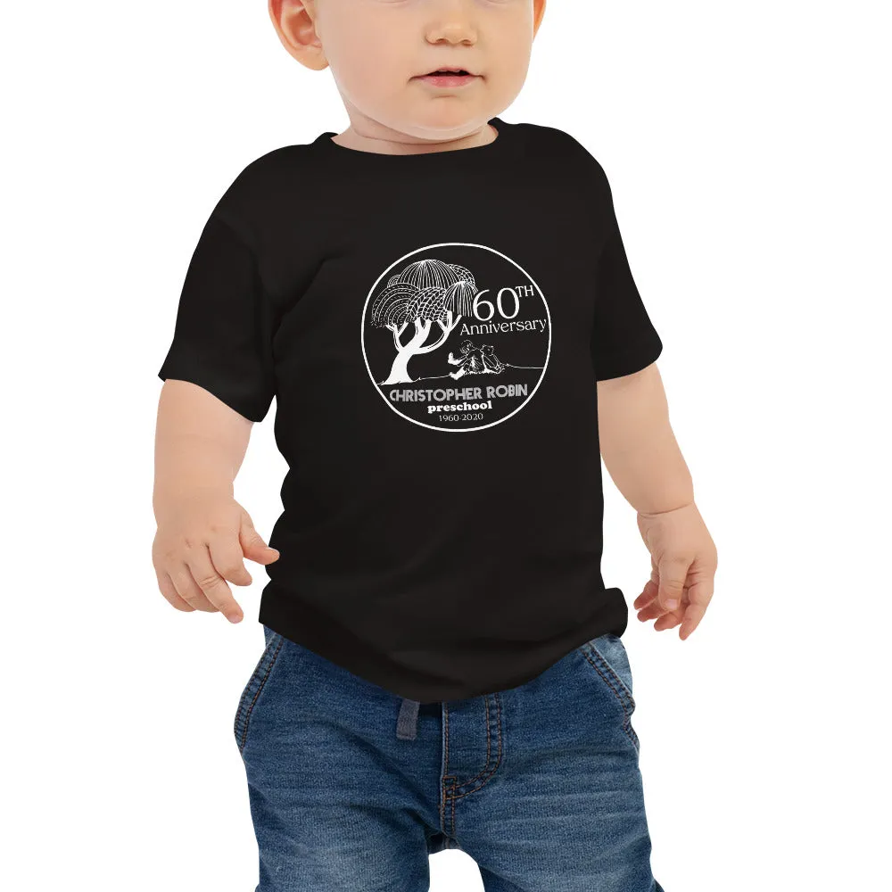 60th Anniversary Baby Jersey Short Sleeve Tee, White Logo