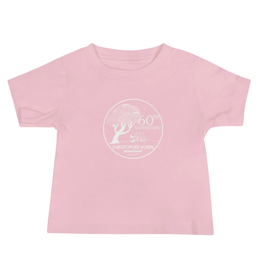 60th Anniversary Baby Jersey Short Sleeve Tee, White Logo