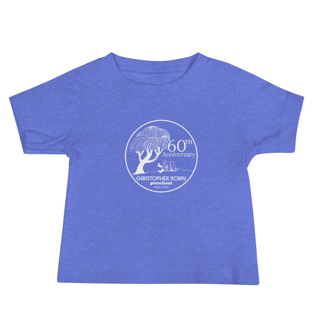 60th Anniversary Baby Jersey Short Sleeve Tee, White Logo