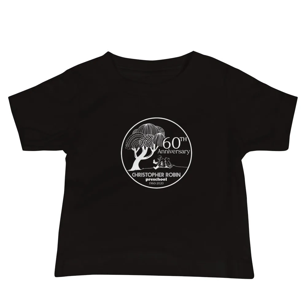 60th Anniversary Baby Jersey Short Sleeve Tee, White Logo