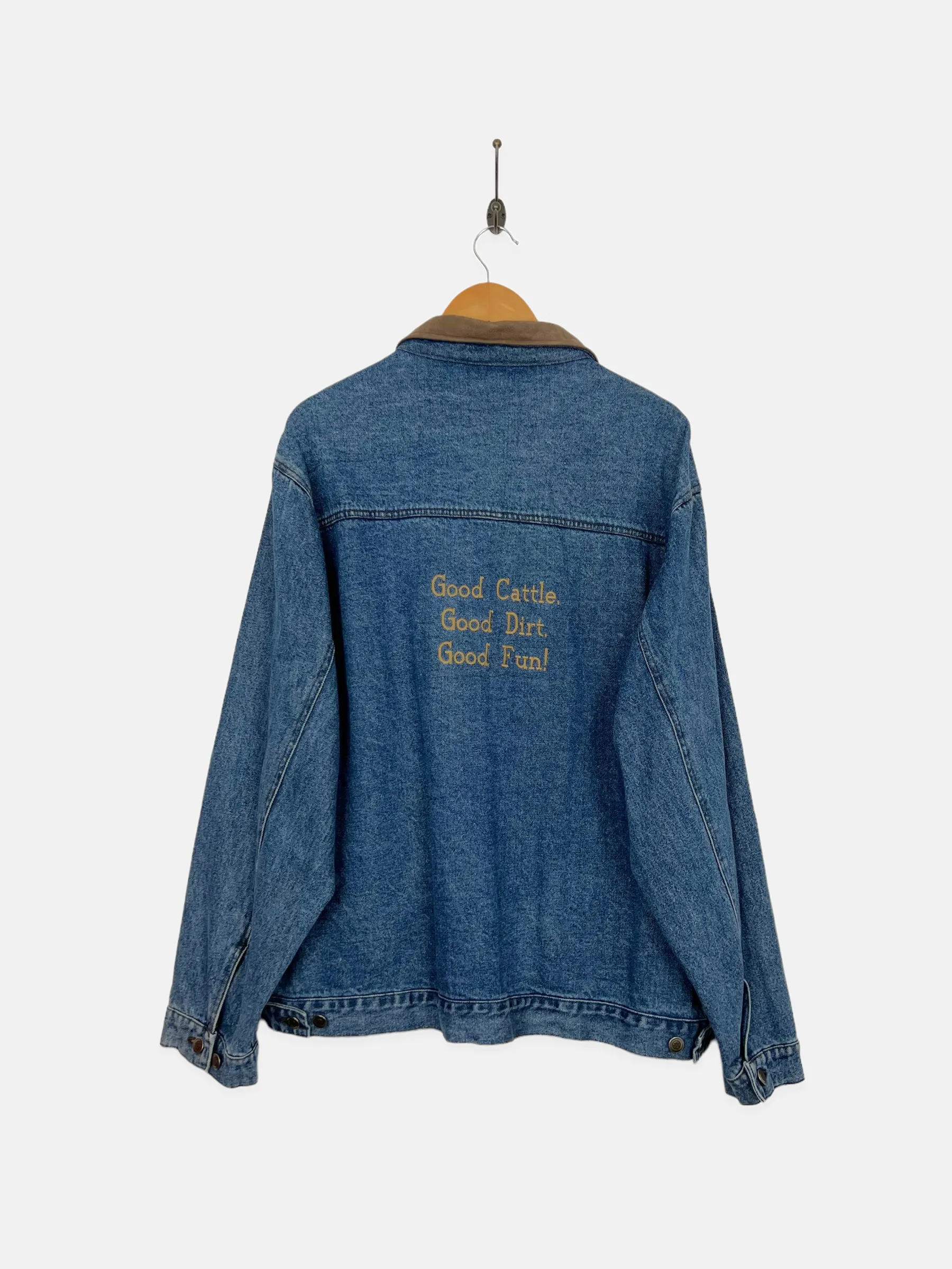 90's Chisholm Trail Embroidered Vintage Denim Jacket Size XL