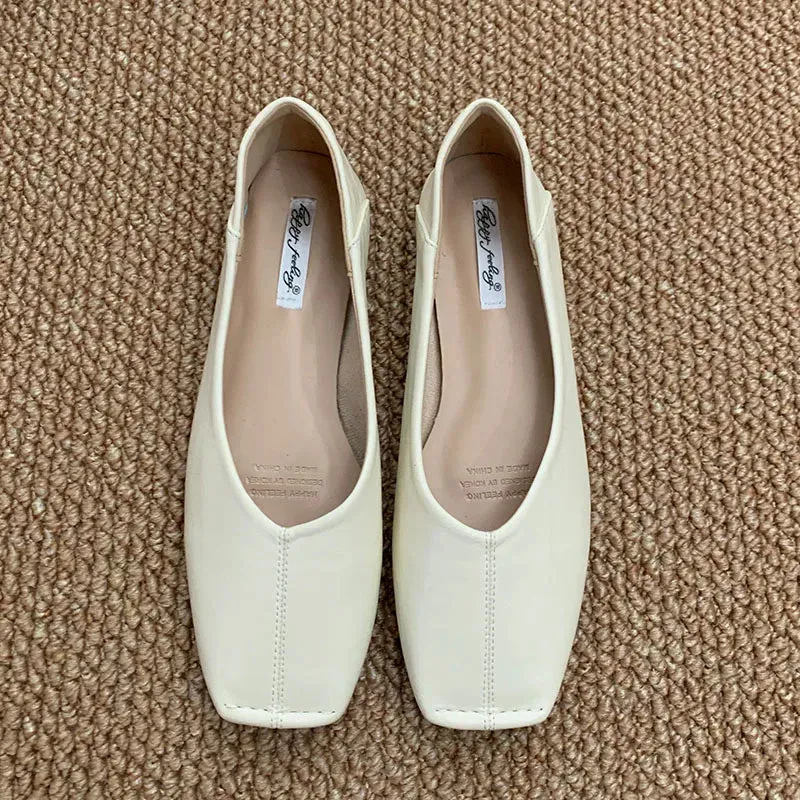 ADVBRIDGE  -  Spring New Brand Women Flat Shoes Fashion Round Toe Shallow Slip oN Ballerinas Shoes Soft Low Heel Boat Shoes New Woman Shoes