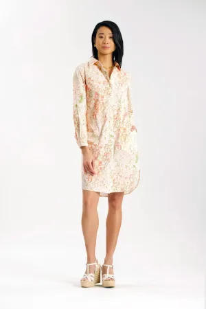 Amory Coral Floral Shirt Dress