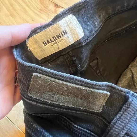 Baldwin Kansas City High Rise Crop Jeans “The Ten” Smoke Black Denim Women’s 29