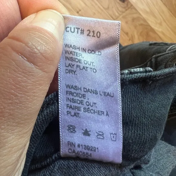 Baldwin Kansas City High Rise Crop Jeans “The Ten” Smoke Black Denim Women’s 29