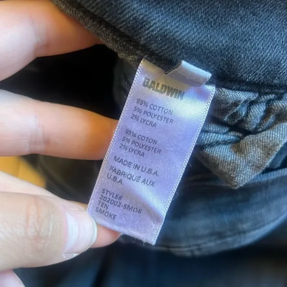 Baldwin Kansas City High Rise Crop Jeans “The Ten” Smoke Black Denim Women’s 29