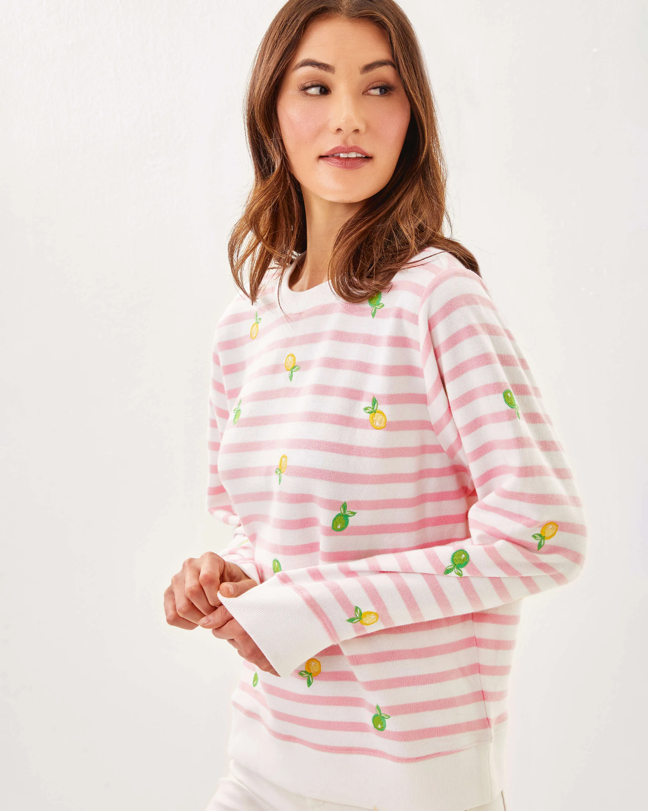 Ballad Long Sleeve Sweatshirt - Pink Muse x Resort White Make Limeade
