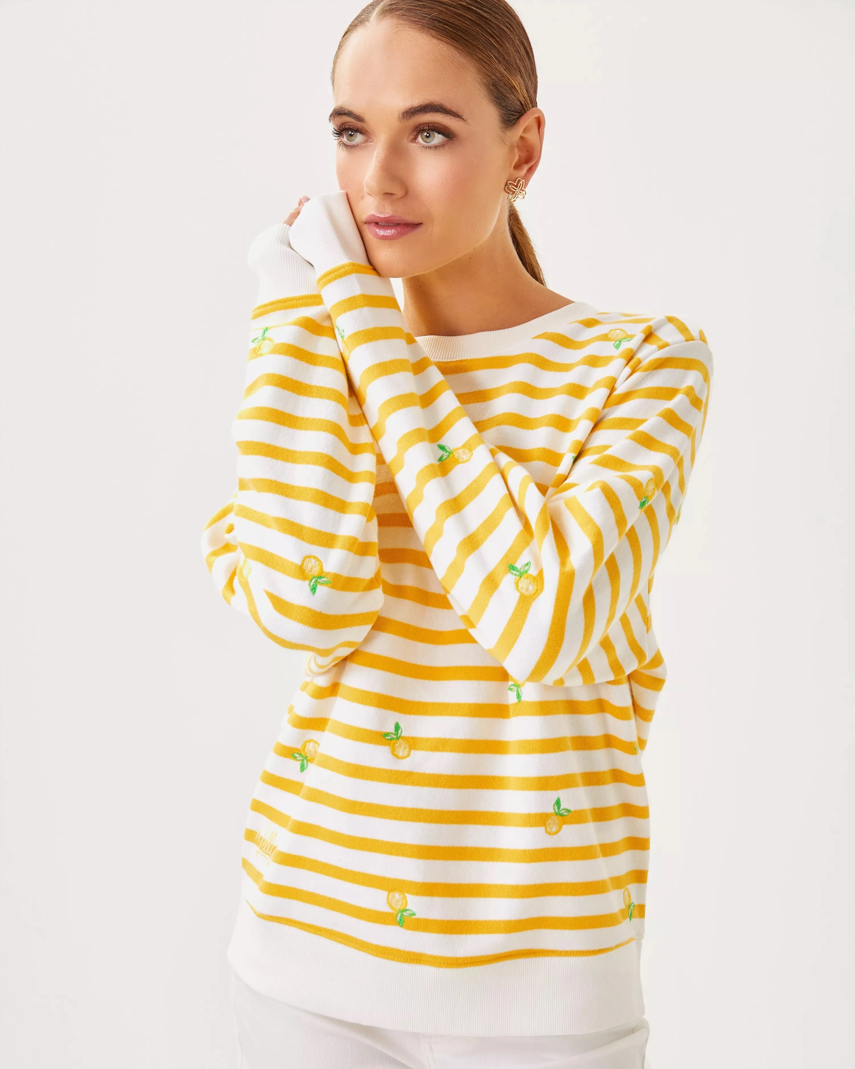 Ballad Long Sleeve Sweatshirt - Pink Muse x Resort White Make Limeade