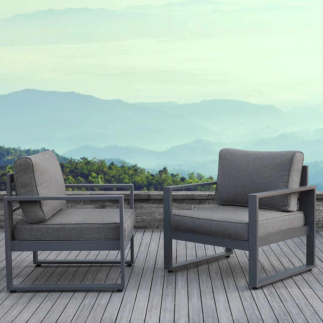 BALTIC Patio Chair (Set of 2) Real Flame Frame Color: Gray