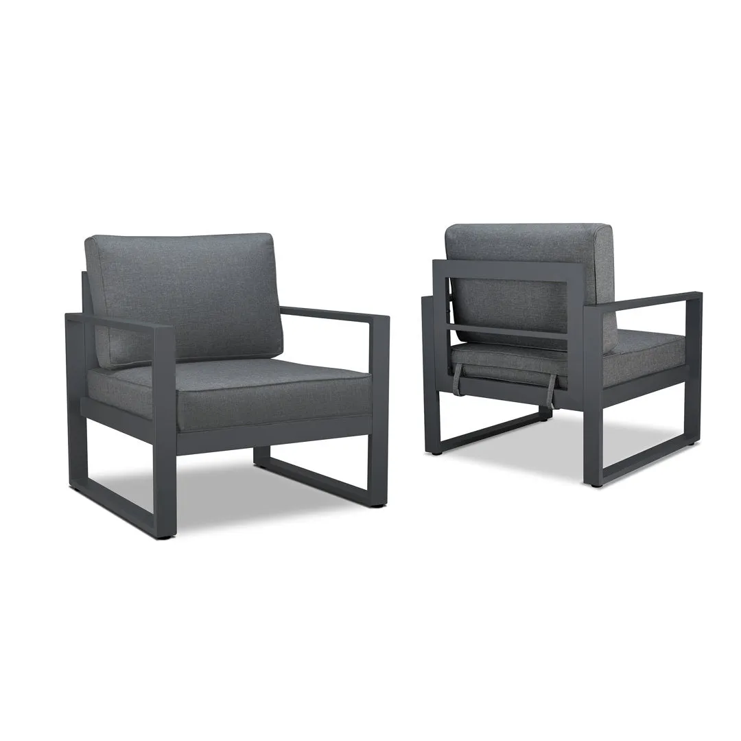 BALTIC Patio Chair (Set of 2) Real Flame Frame Color: Gray
