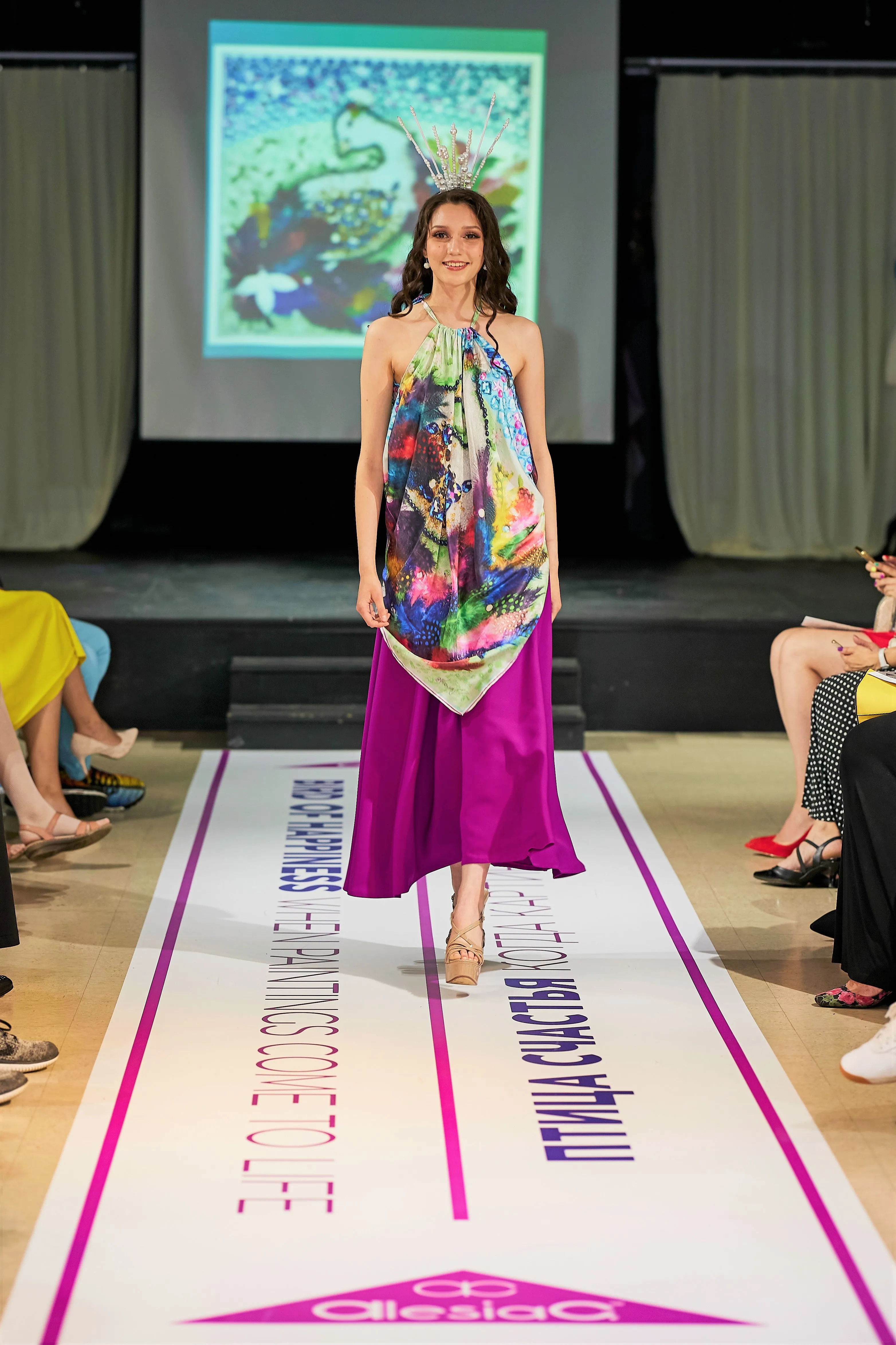 BIRD OF HAPPINESS 100% Silk Asymmetrical Blouse