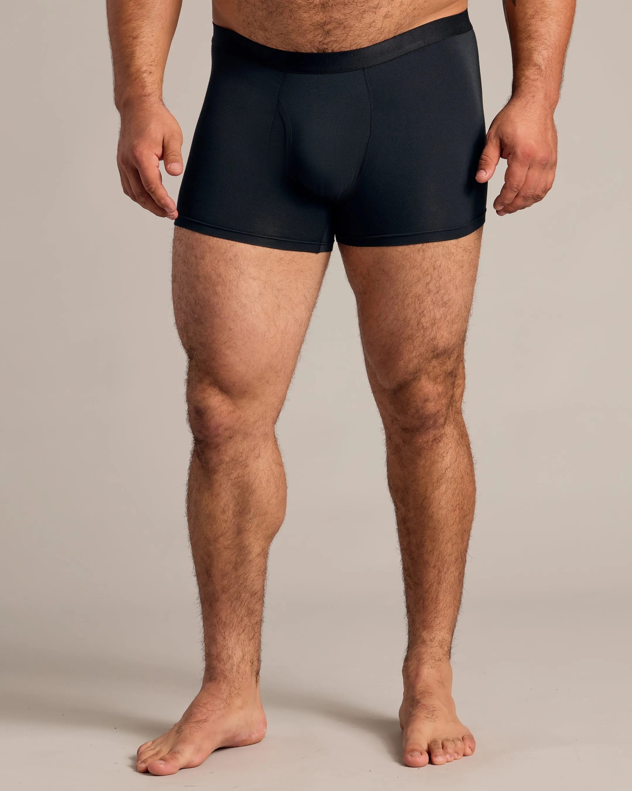 Black Boxer Trunks W/ Fly 6-Pack