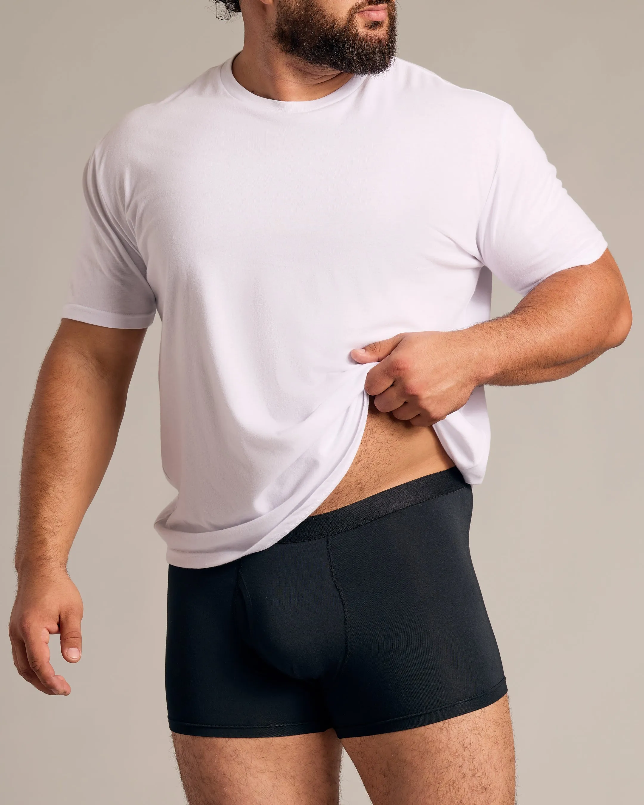 Black Boxer Trunks W/ Fly 6-Pack