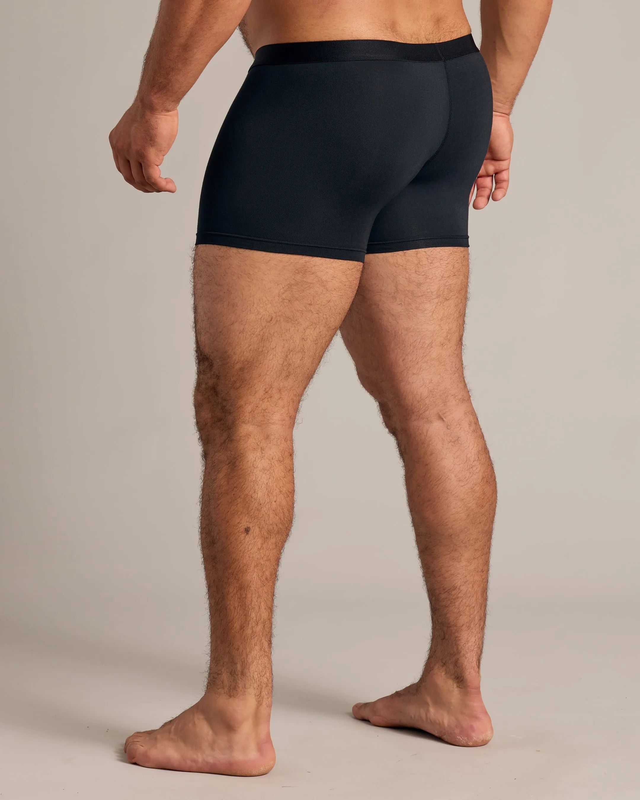 Black Boxer Trunks W/ Fly 6-Pack