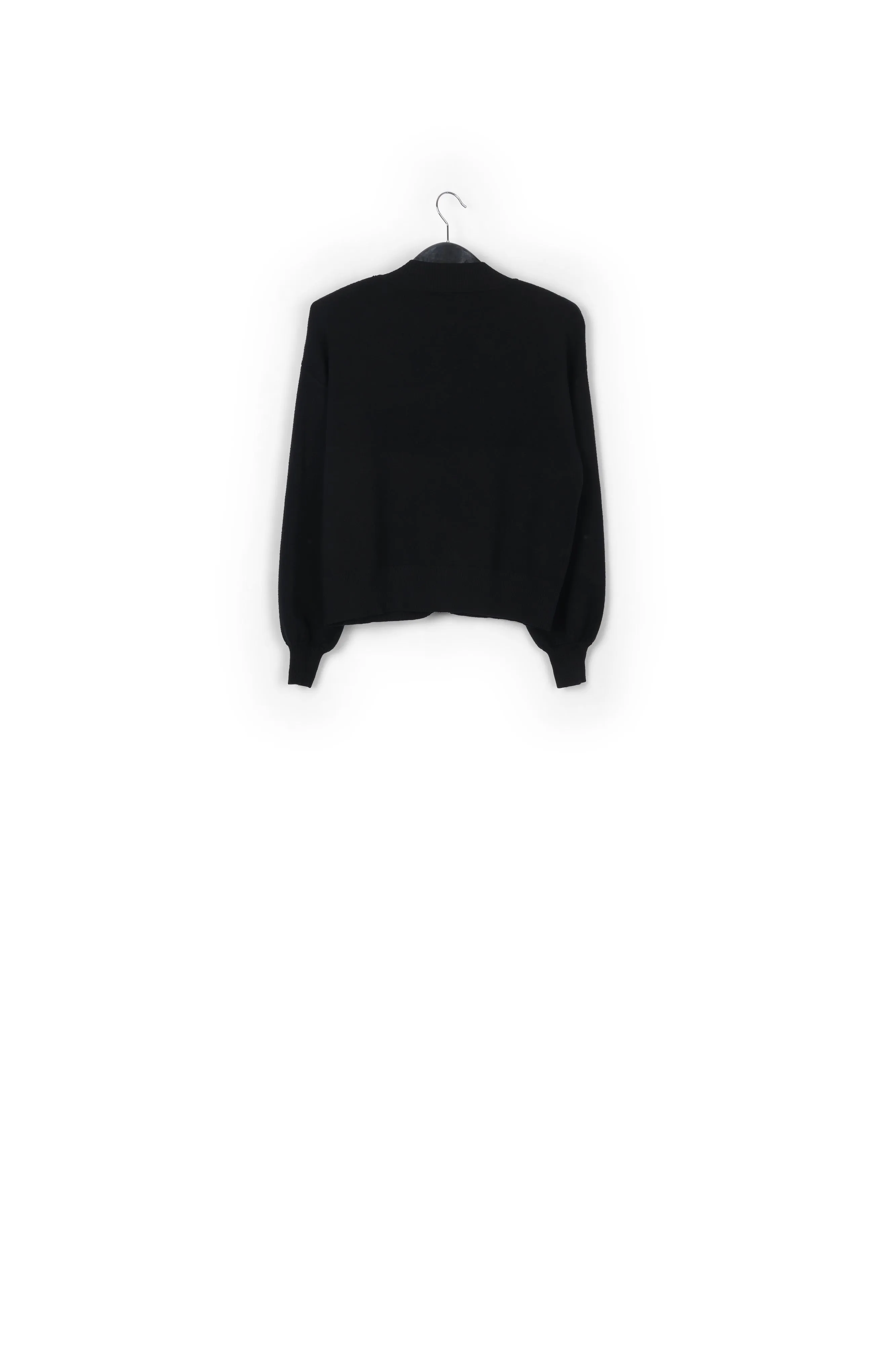 Black relaxed-fit V-neck cardigan