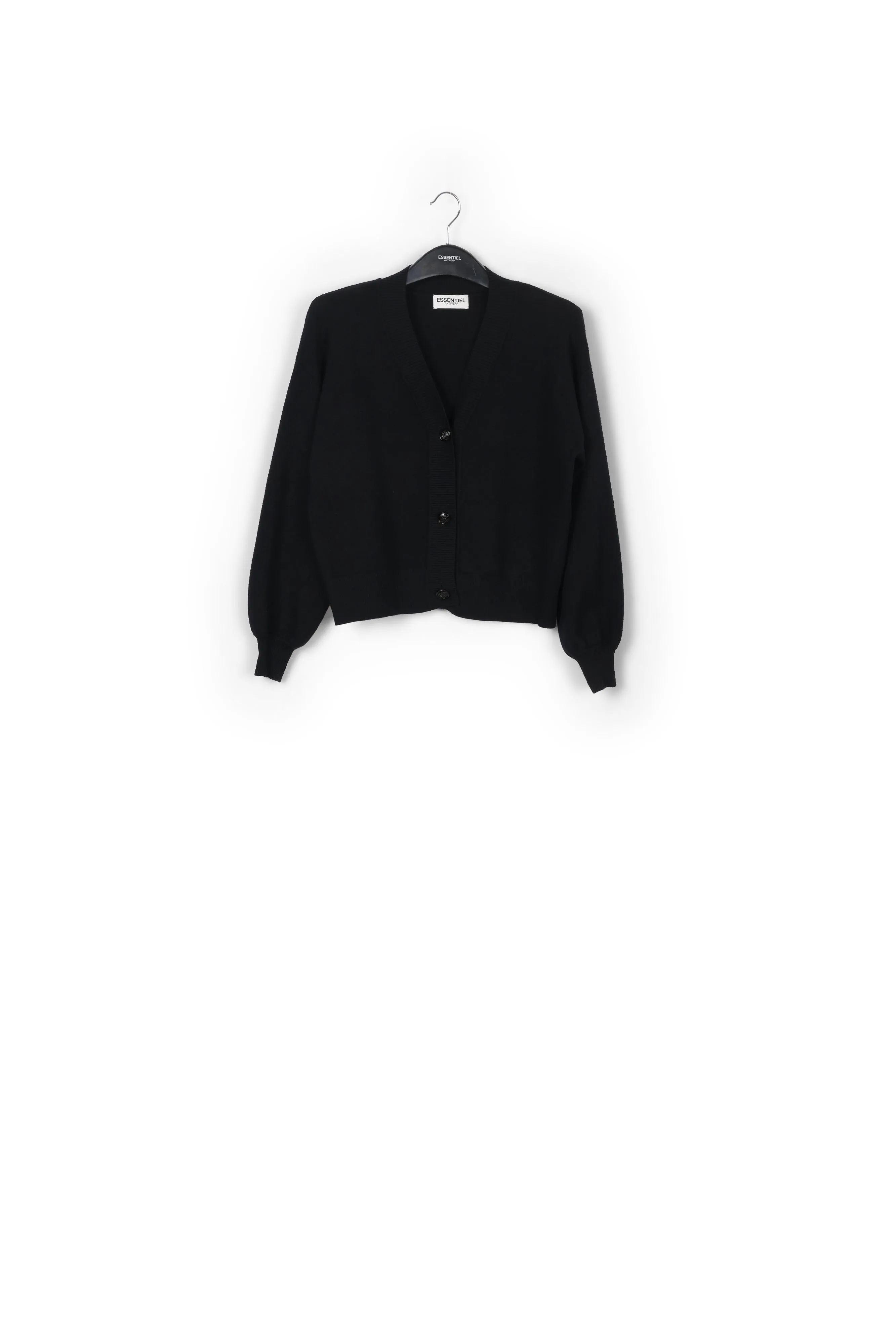 Black relaxed-fit V-neck cardigan