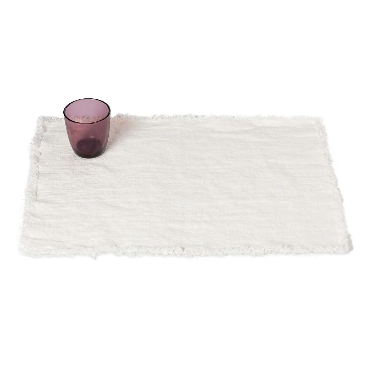 Burlap Fringe 100% Linen Placemat