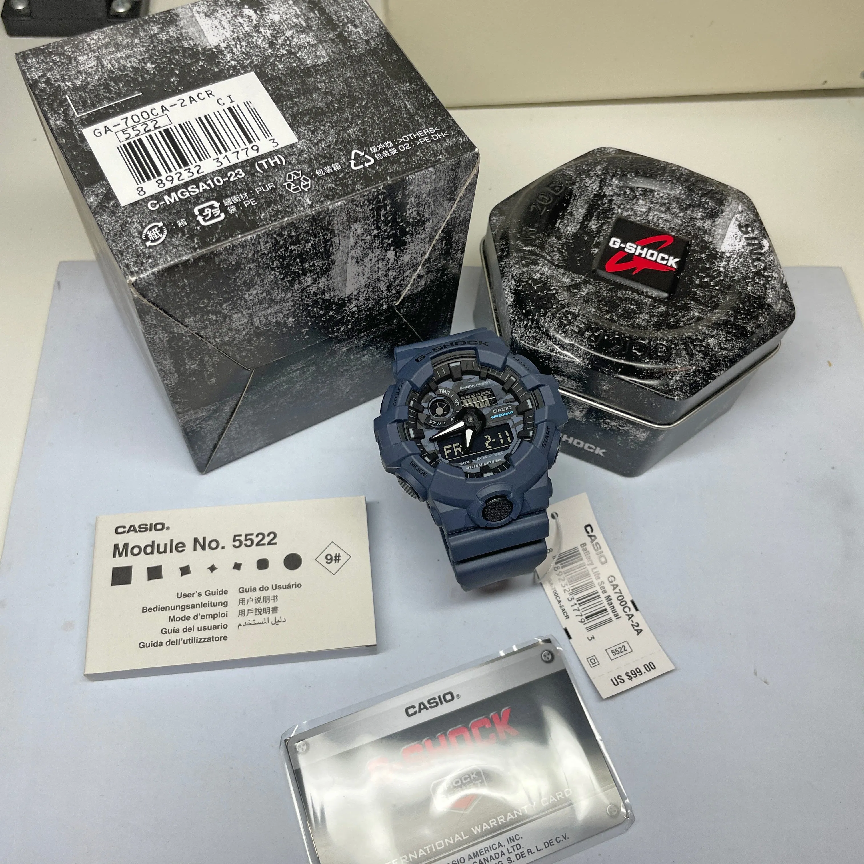 CASIO G-SHOCK GA700CA-2A Dark Blue Utility Camouflage Camo Watch