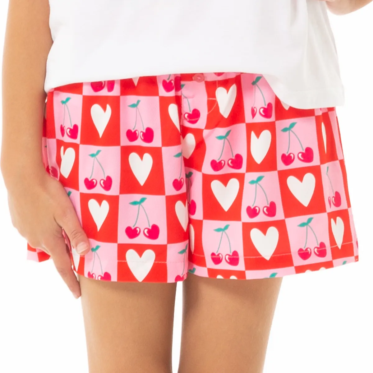 CHERRY PAJAMA SHORTS FOR GIRLS