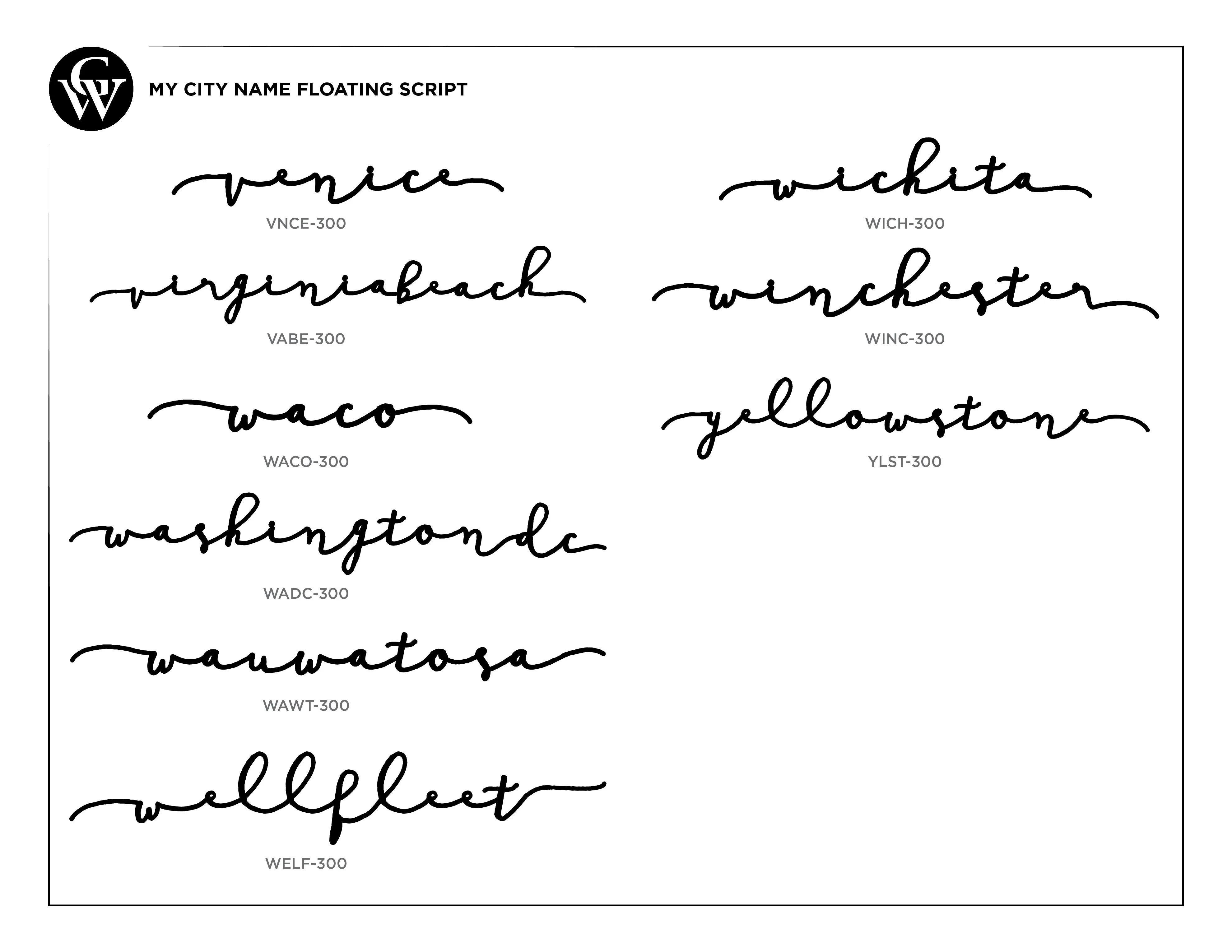 City Name Floating Script