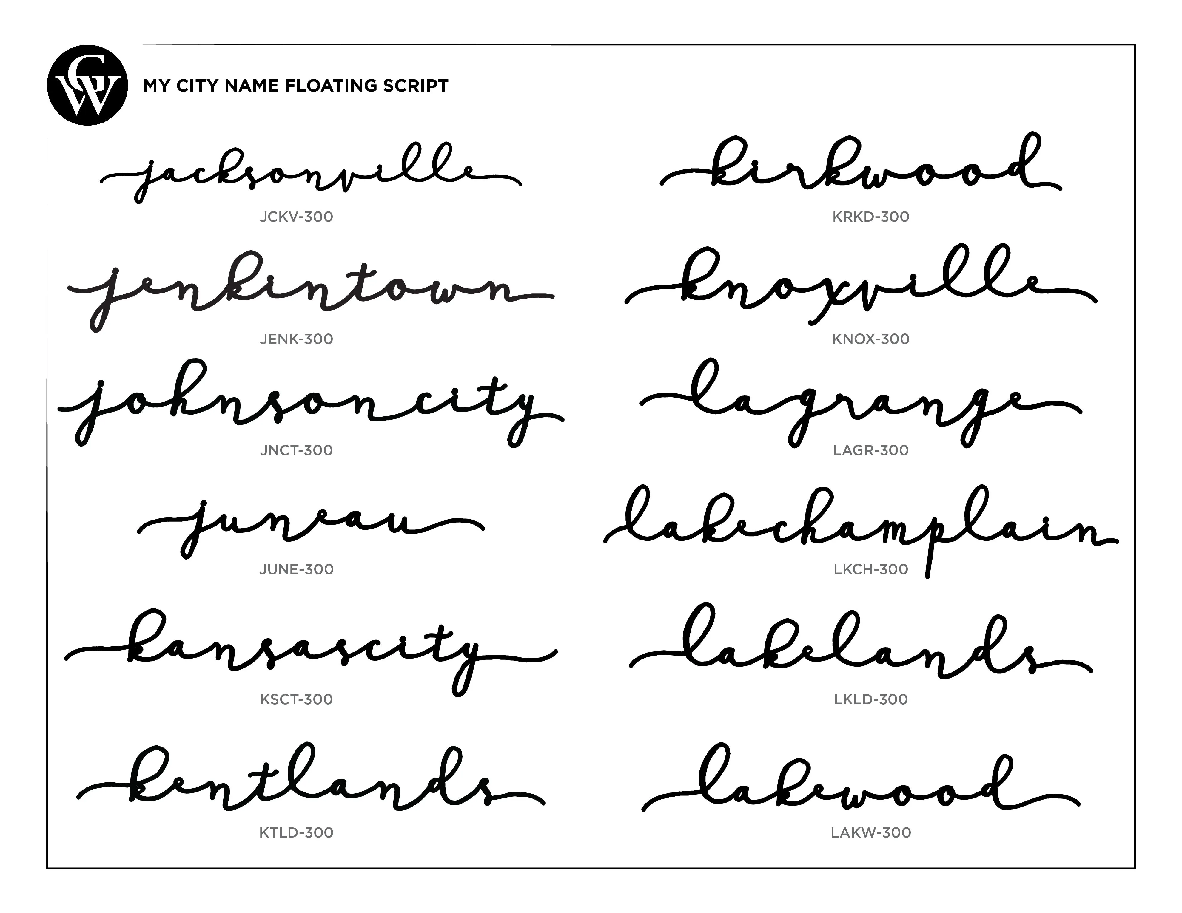 City Name Floating Script