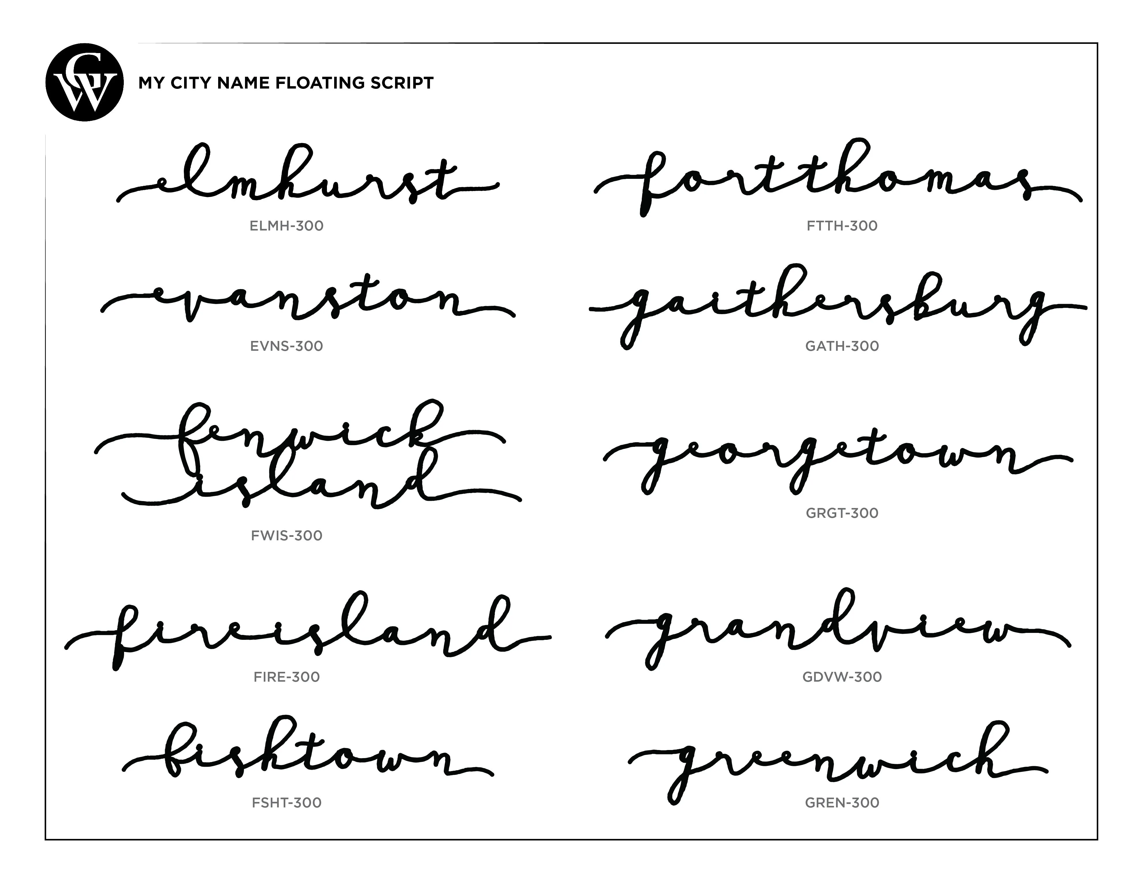 City Name Floating Script