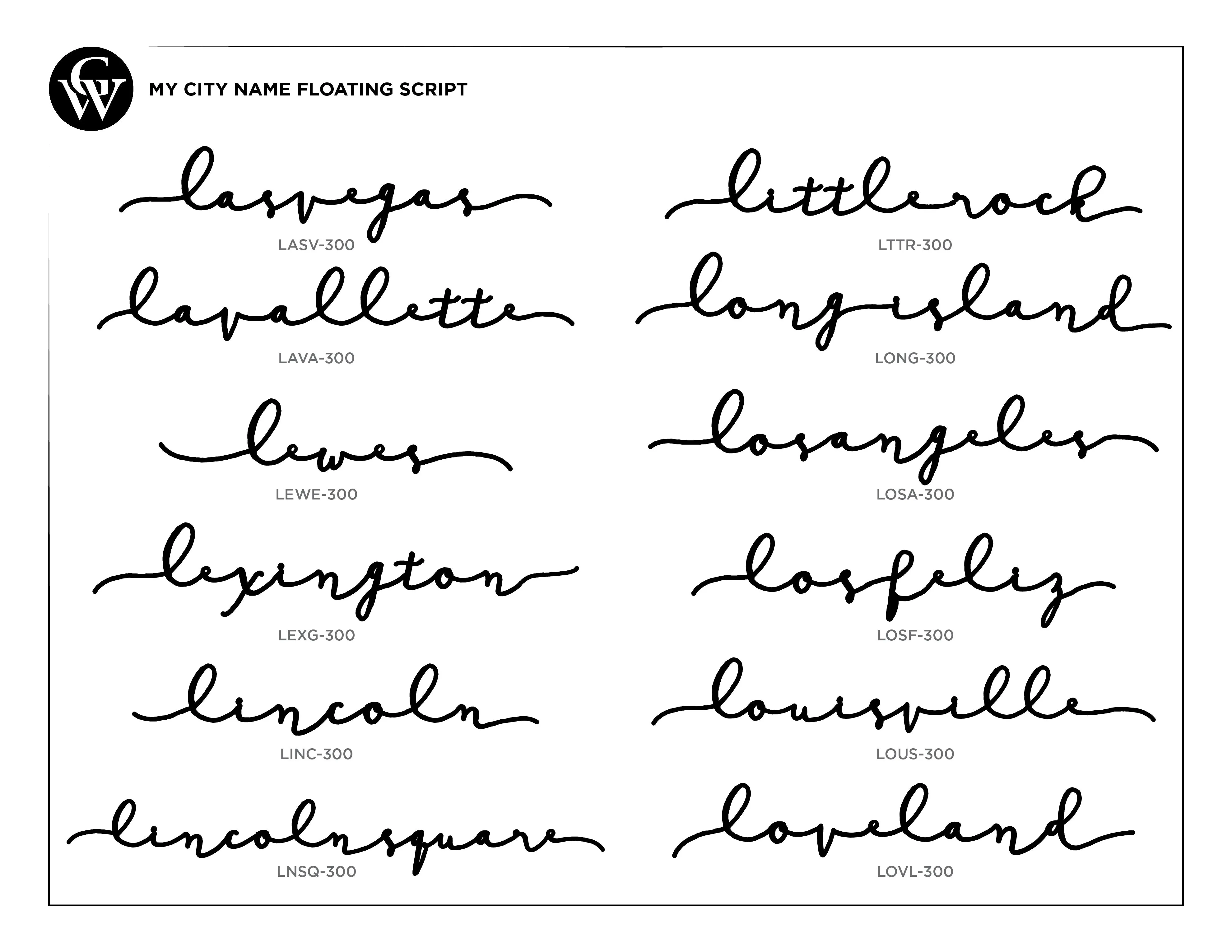 City Name Floating Script