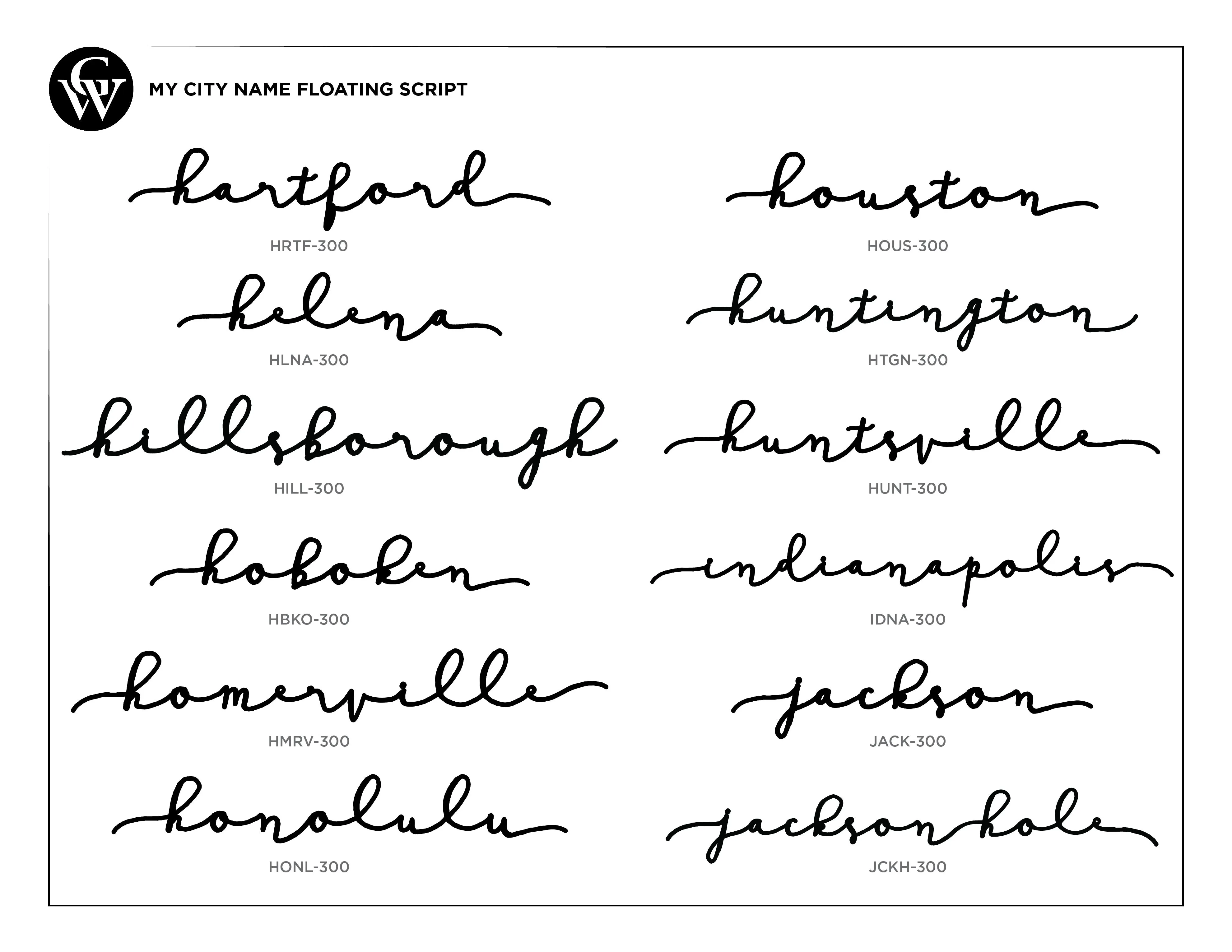 City Name Floating Script
