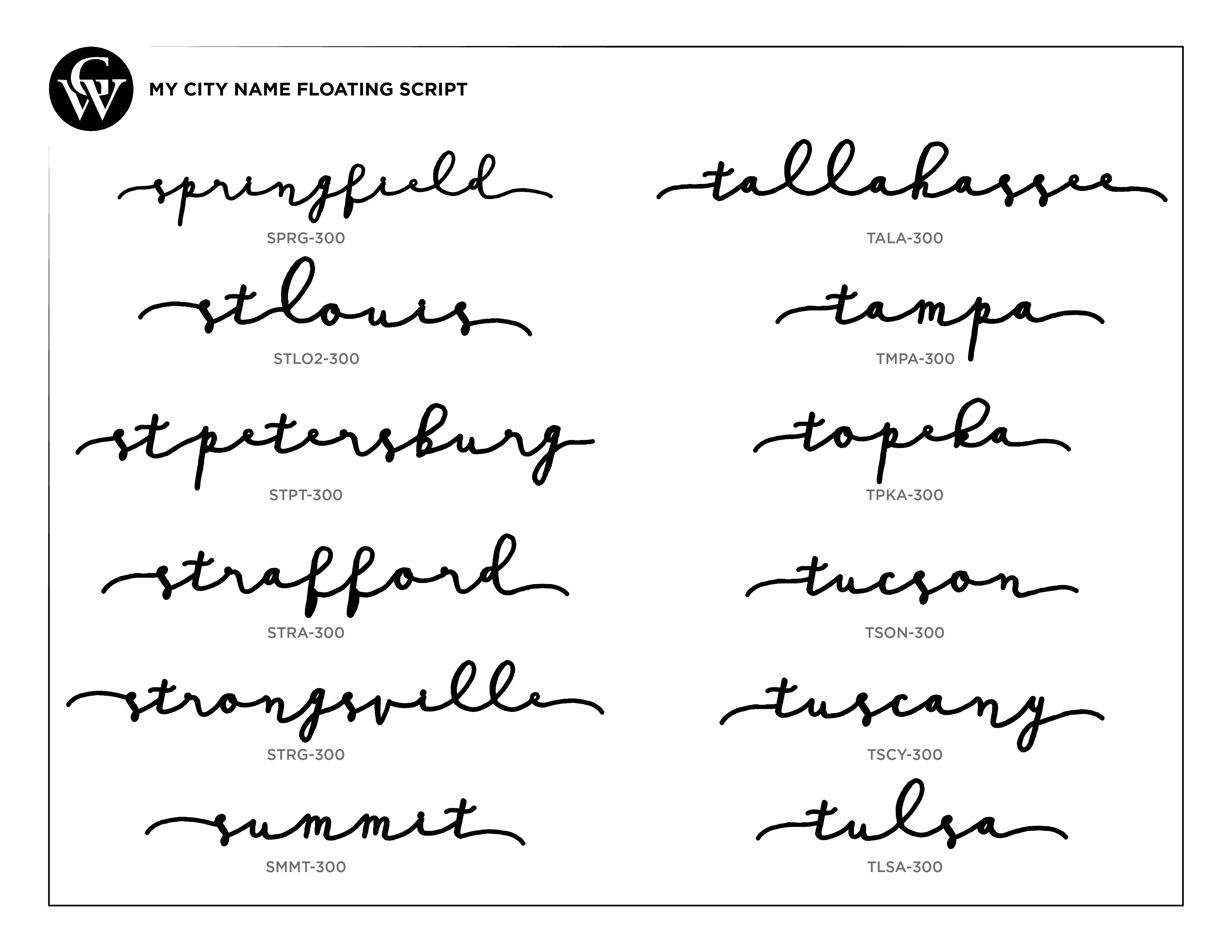 City Name Floating Script