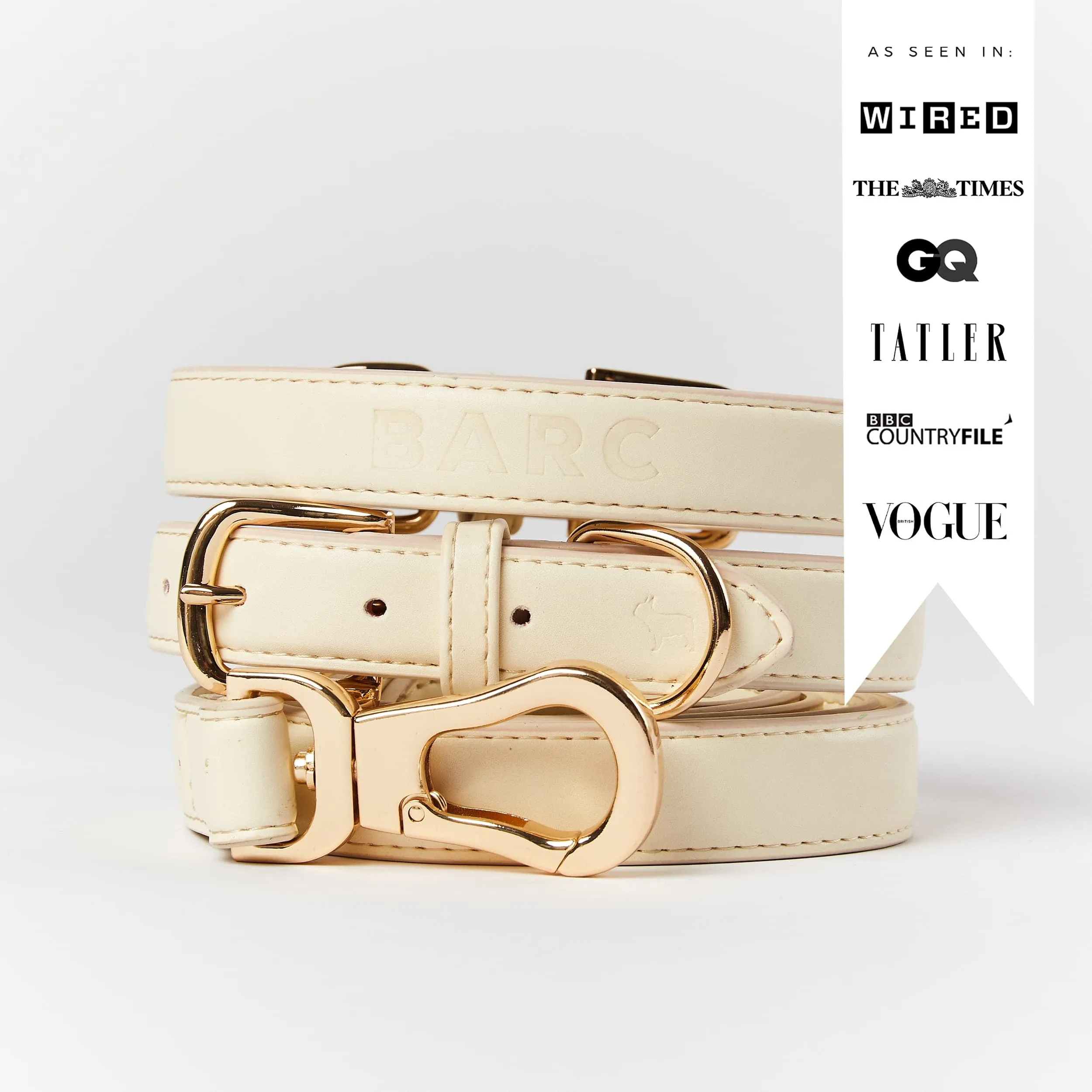 City Vegan Leather Dog Collar | Light Ivory