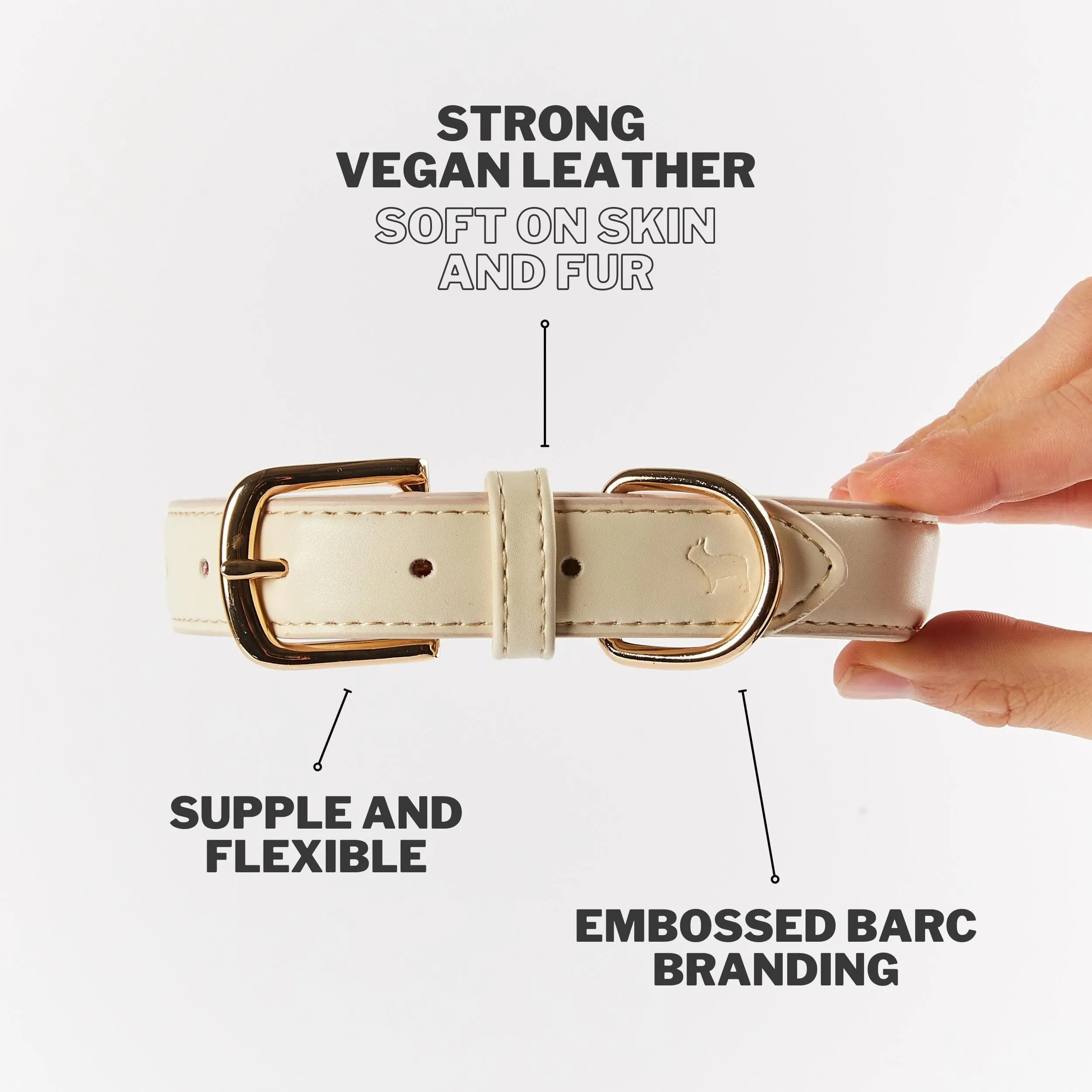 City Vegan Leather Dog Collar | Light Ivory