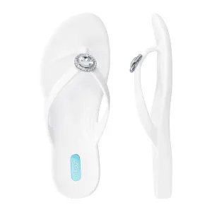 CLEARANCE - White Halo Flip Flops