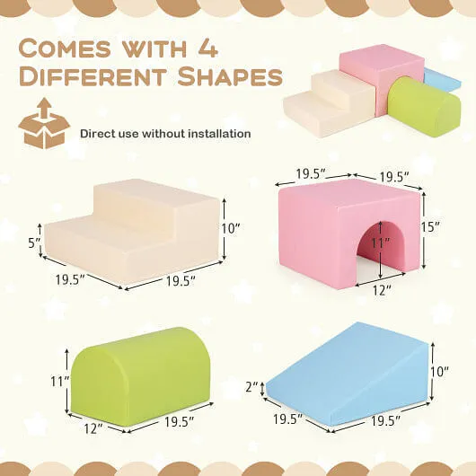 Climb and Crawl Foam Block Play Set for Infant Baby-Multicolor - Color: Multicol