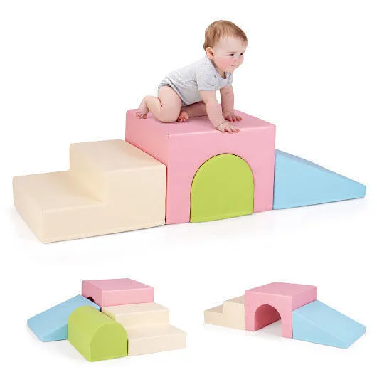 Climb and Crawl Foam Block Play Set for Infant Baby-Multicolor - Color: Multicol