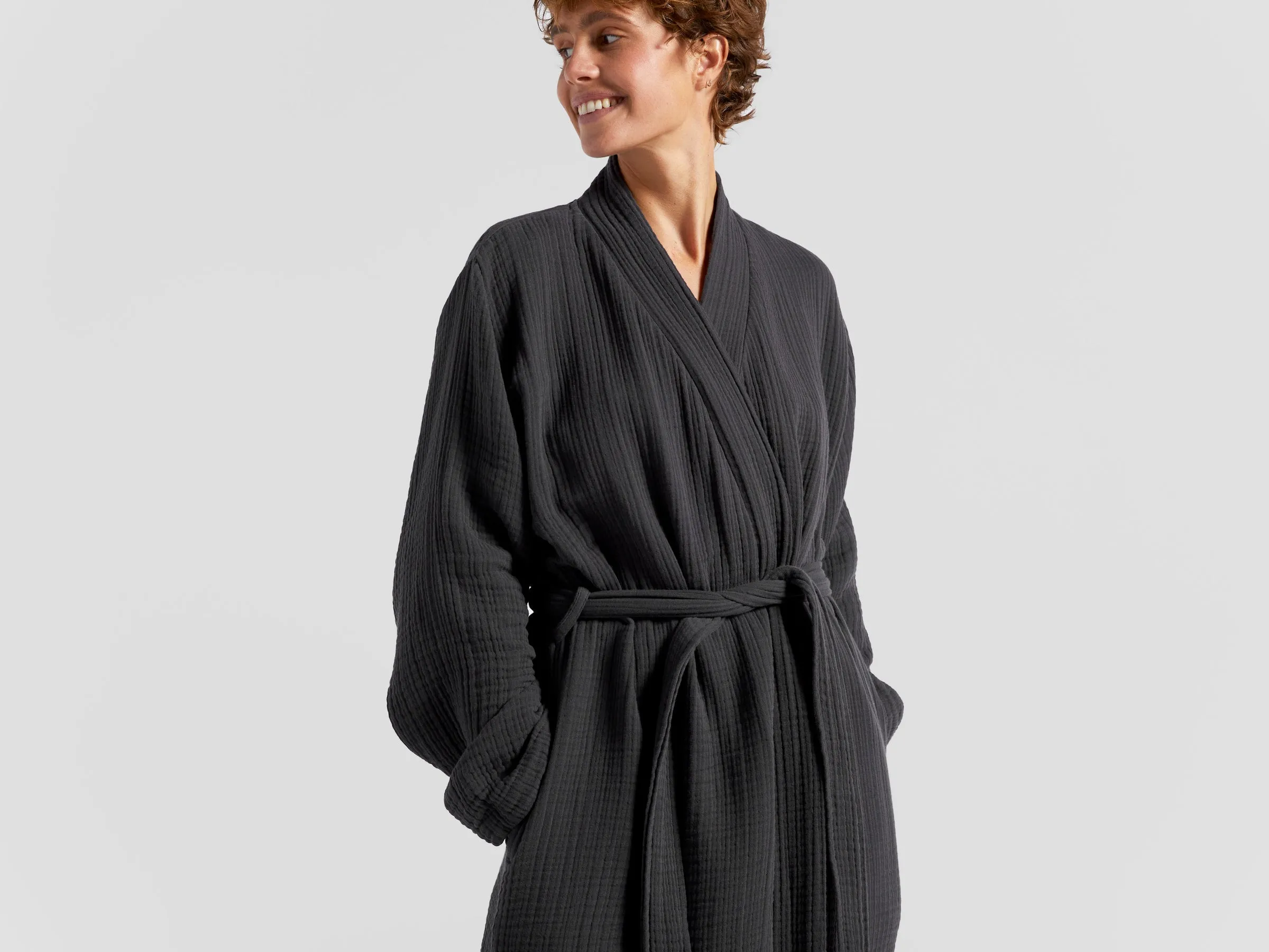 Cloud Cotton Robe (Coal)